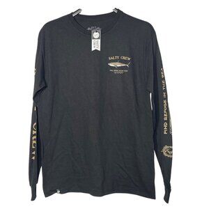 Salty Crew Bruce Standard Long Sleeve T-Shirt Shark Black Sz MED